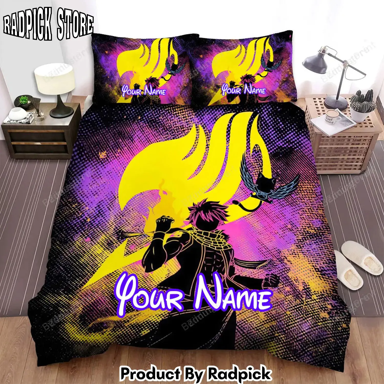 Radpick anime art fire power bed sheets duvet cover personalized name bedding sets rp3278780